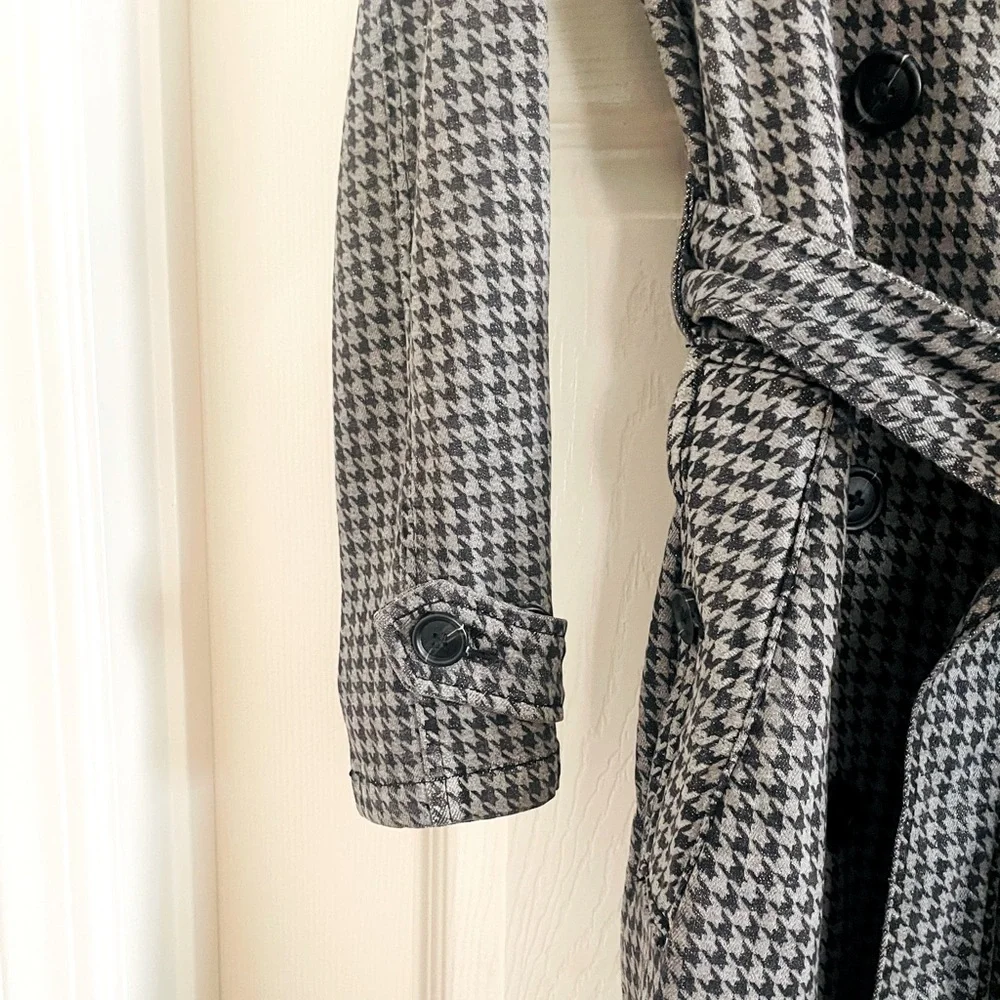 Laurie Felt Denim Houndstooth Trench - Picture 3 of 9